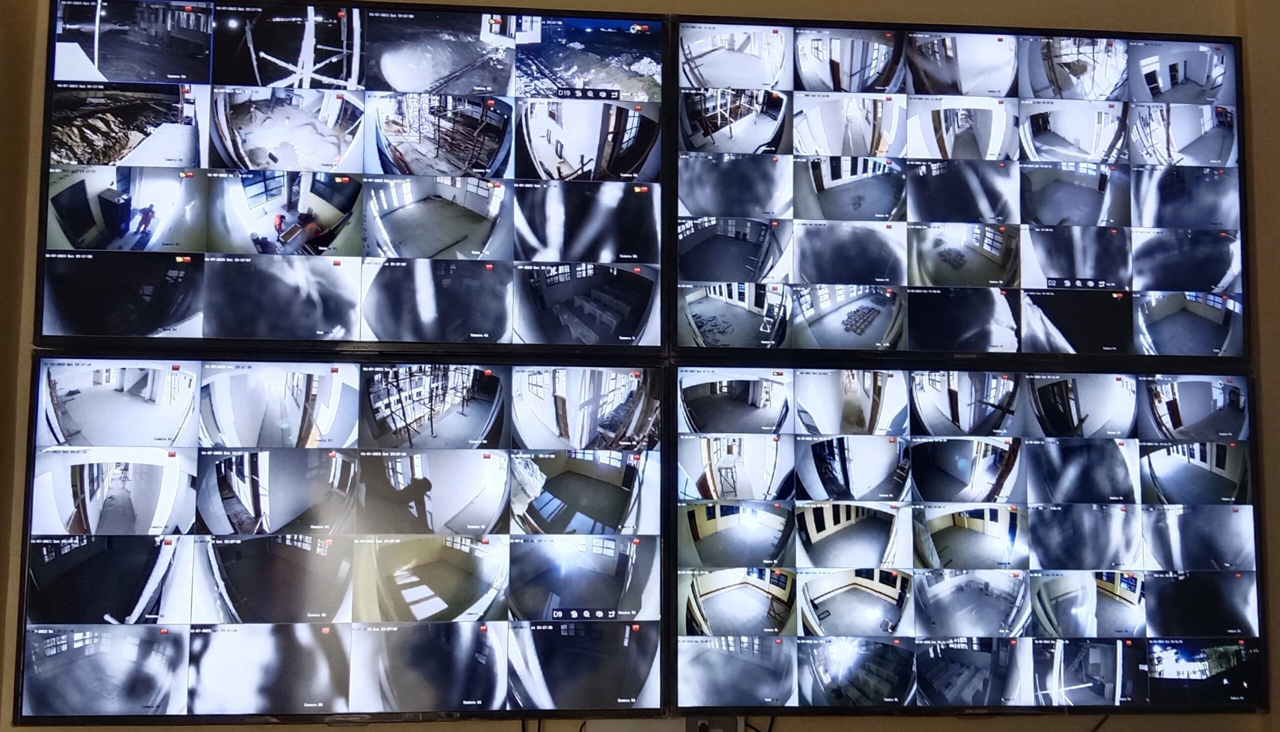 A section of the 148 camera display set up at New Life International School in Mavueni, Kilifi County